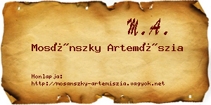 Mosánszky Artemíszia névjegykártya
